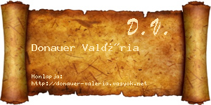 Donauer Valéria névjegykártya